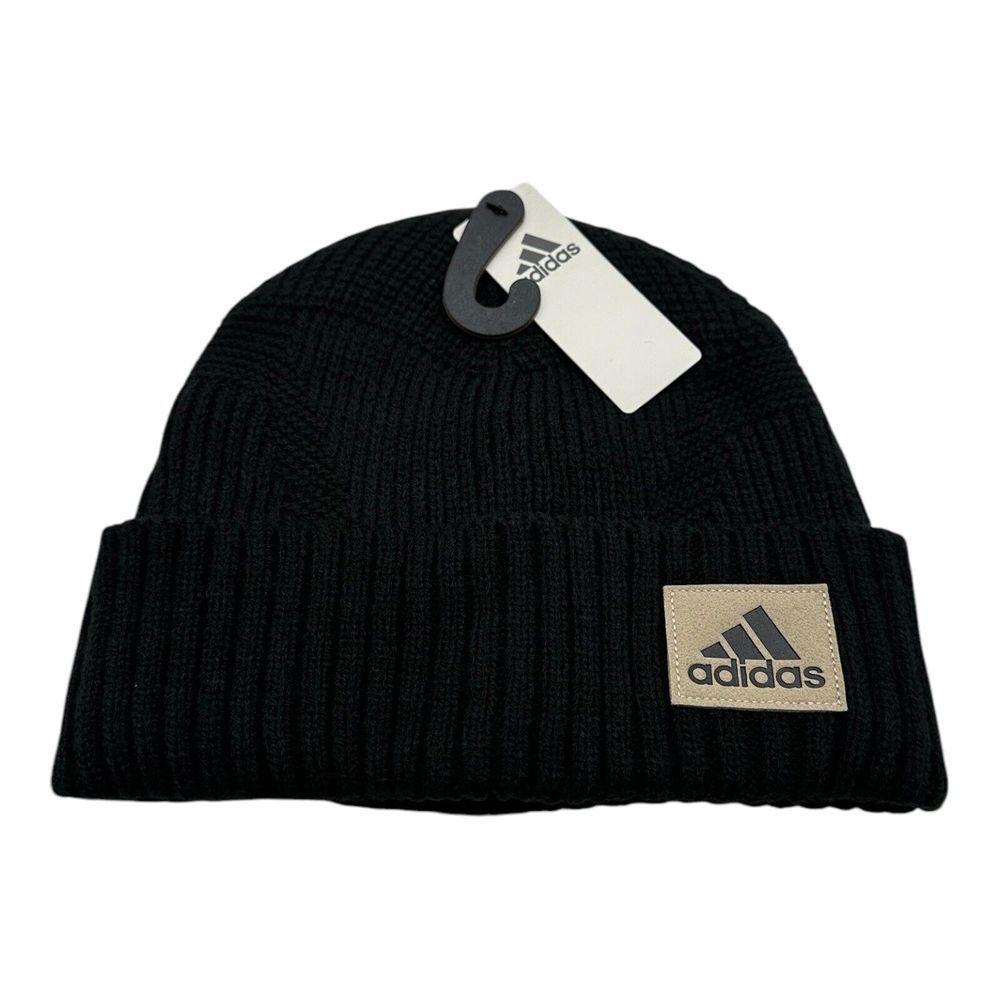 Adidas Men's Pine Knot 4 Fold Beanie Cap, Black Winter Hap one size